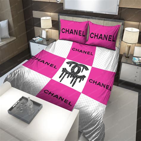 pink chanel bedroom set|Chanel bedroom headboard.